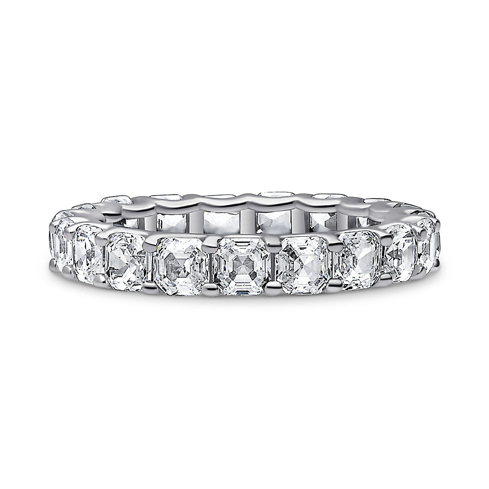 Sterling Silver Asscher CZ Wedding Eternity Ring #R1877-01 – BERRICLE