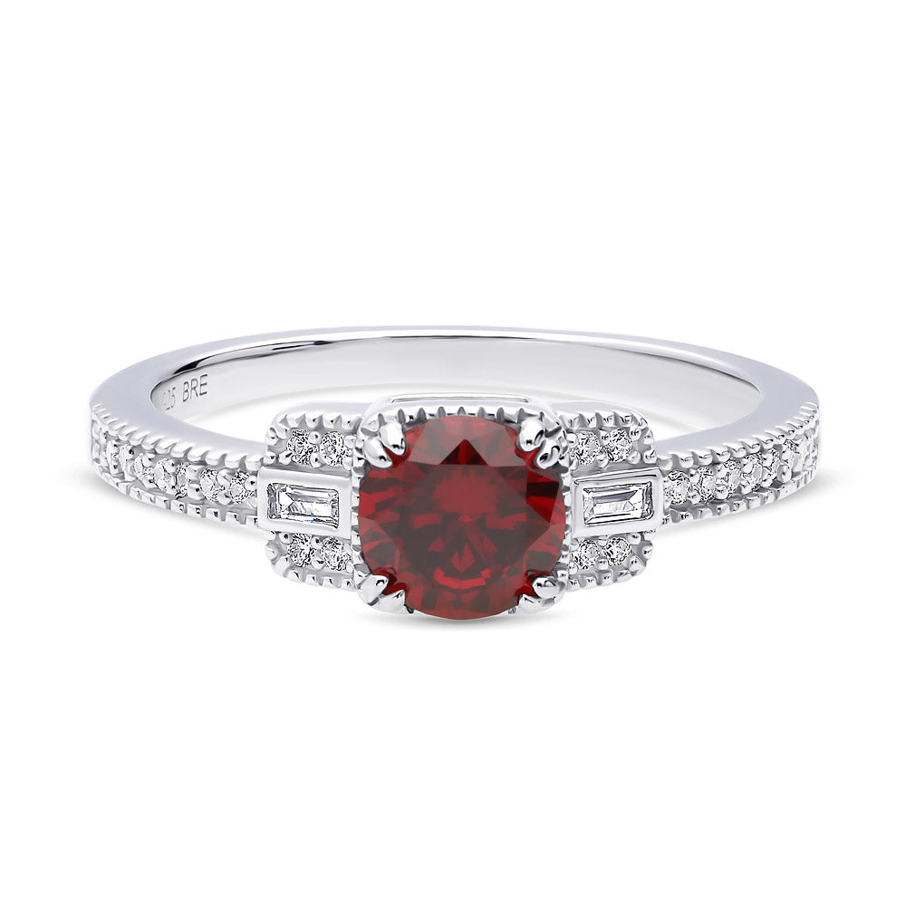 Silver ring red CZ outlet stone