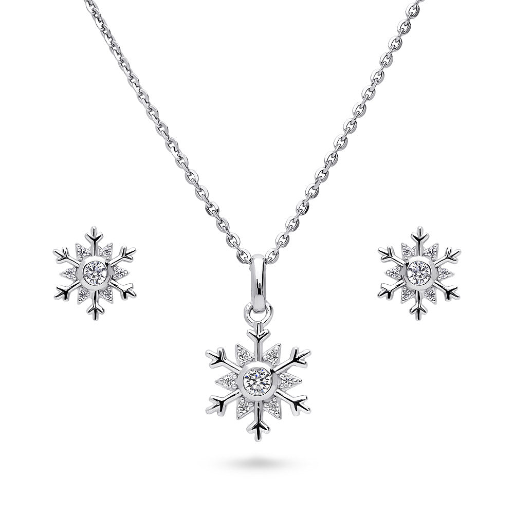 925 Silver Enamel CZ Jewelry Set, Off-White Enamel Domed Ring, Charm Necklace offers and Earrings