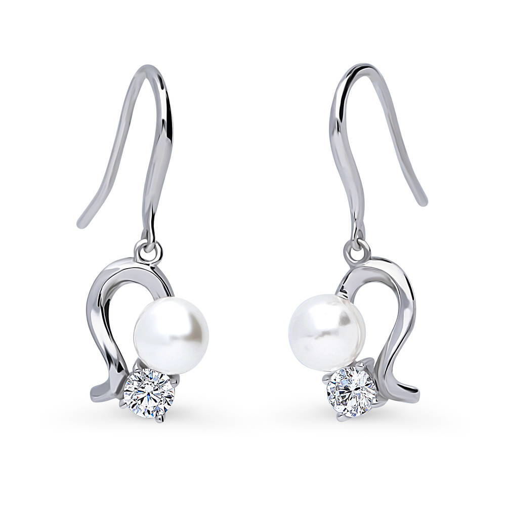 Sterling Silver Bead Imitation Pearl Fashion Fish Hook Earrings #E1700-01 –  BERRICLE