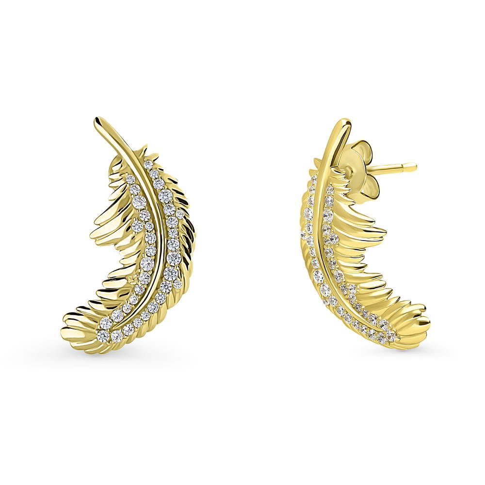 BERRICLE Gold Flashed Fashion Stud Earrings