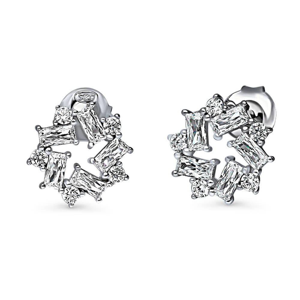 BERRICLE Sterling Silver Cubic Zirconia CZ Fashion Stud Earrings 4mm