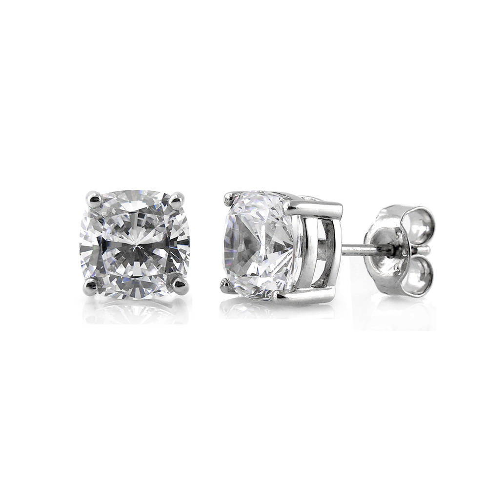 Sterling selling Silver 925 Micropave CZ Square Cushion Stud