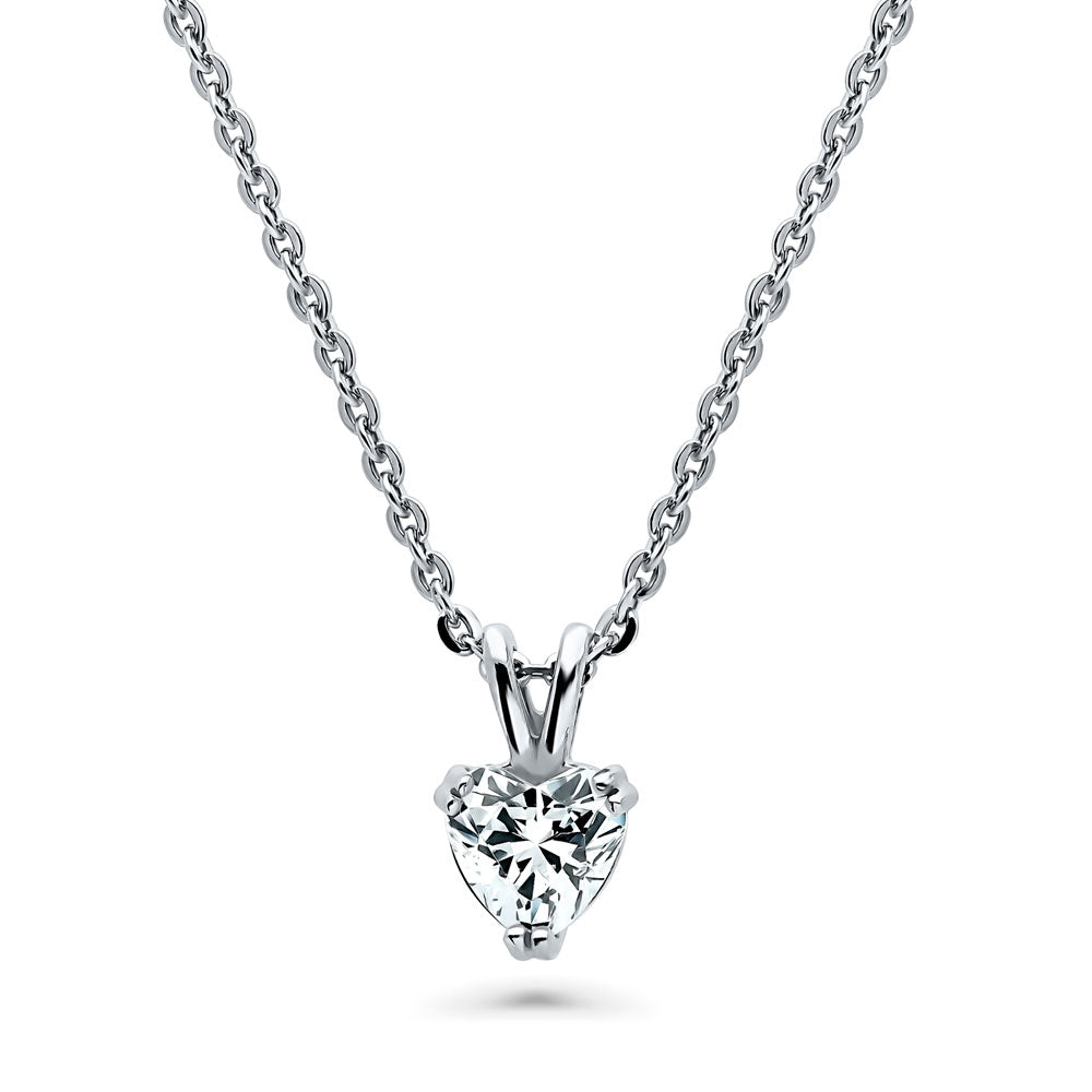 Heart-Shaped Diamond Solitaire Pendant