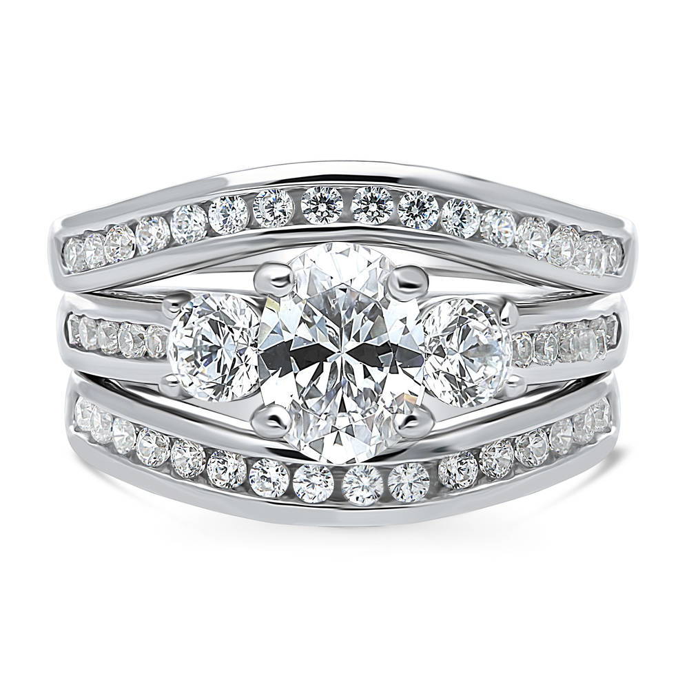 [Set of 3] 925 deals Silver Solitaire Diamond