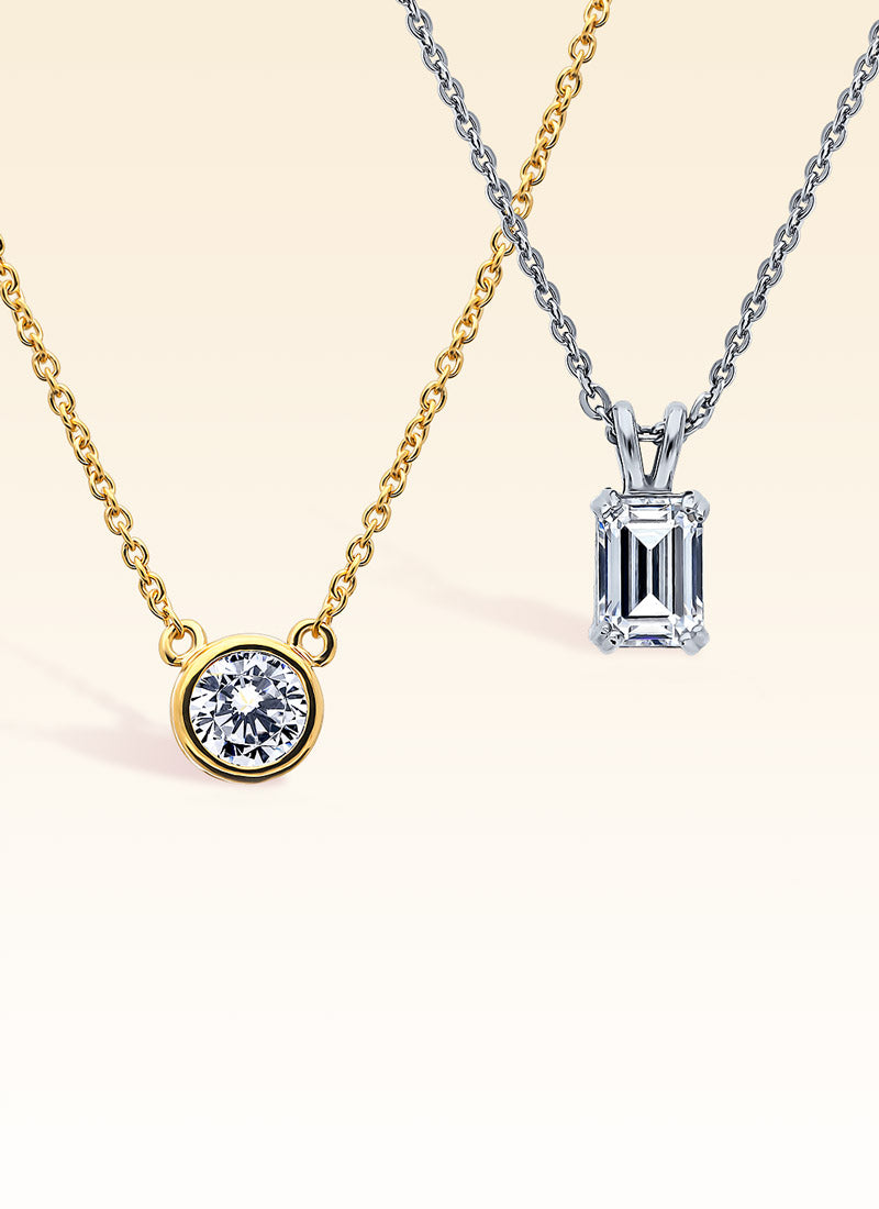 2 Pieces of Solitaire Necklaces