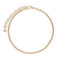 CZ Popcorn Chain Anklet in Gold-Tone, Gold-Tone