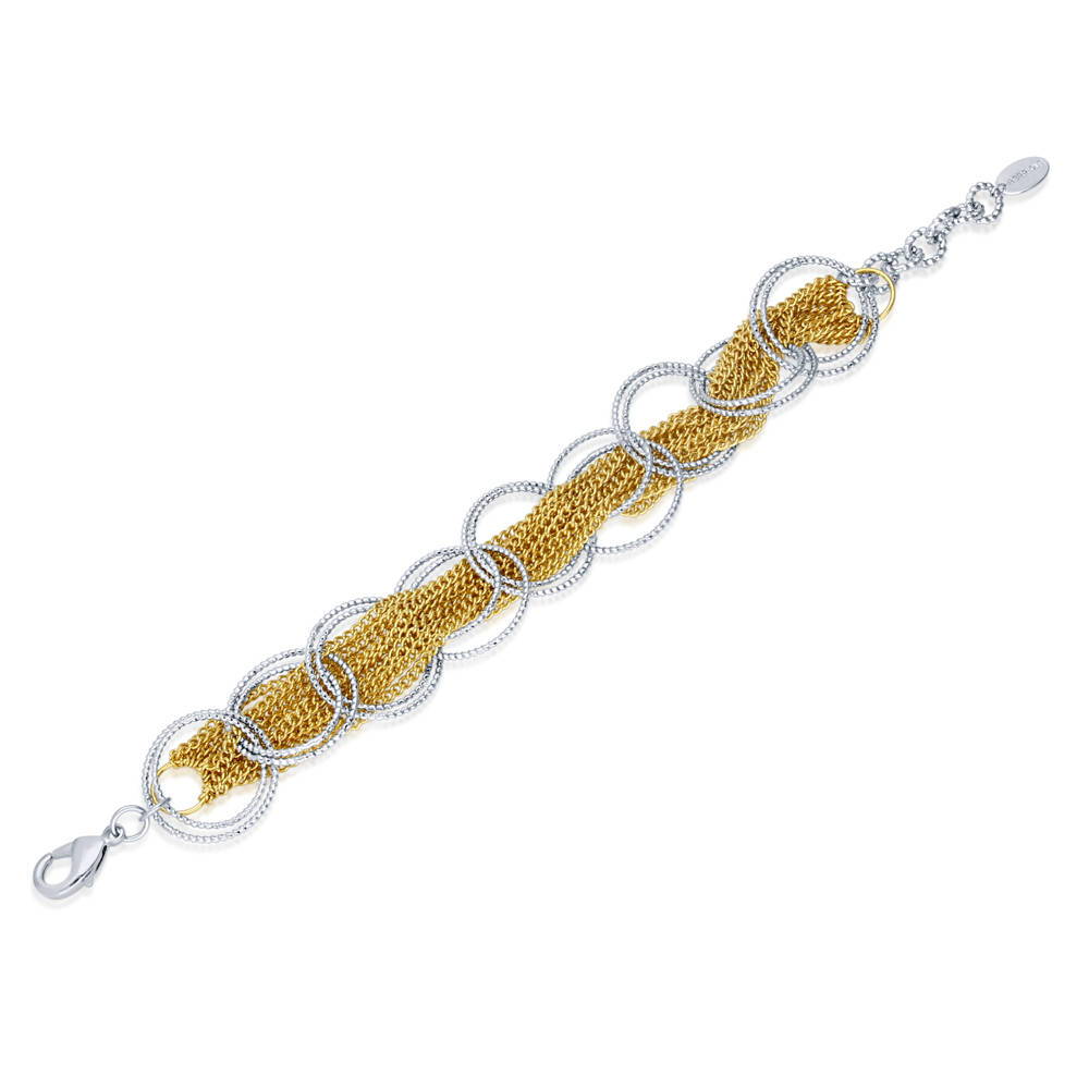 Open Circle Chain Bracelet in Brass 20mm, 3 of 5