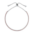 Angle view of CZ Tennis Bracelet 6-10 inch, Red Color