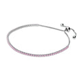 Front view of CZ Tennis Bracelet 6-10 inch, Pink Color