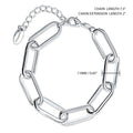 Front view of Paperclip Link Bracelet, Silver-Tone