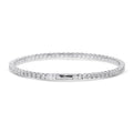 Front view of Flexible CZ Bangle in Sterling Silver, 2.5mm / 7 inch