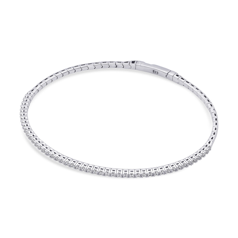 Alternate view of Flexible CZ Bangle in Sterling Silver, 2 Piece, 9 of 21