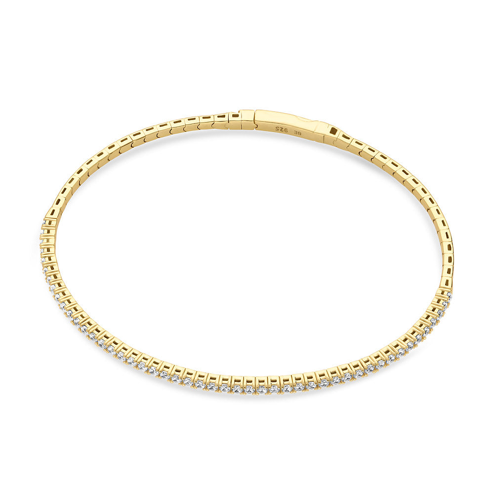 925 Silver Yellow CZ top Bangle