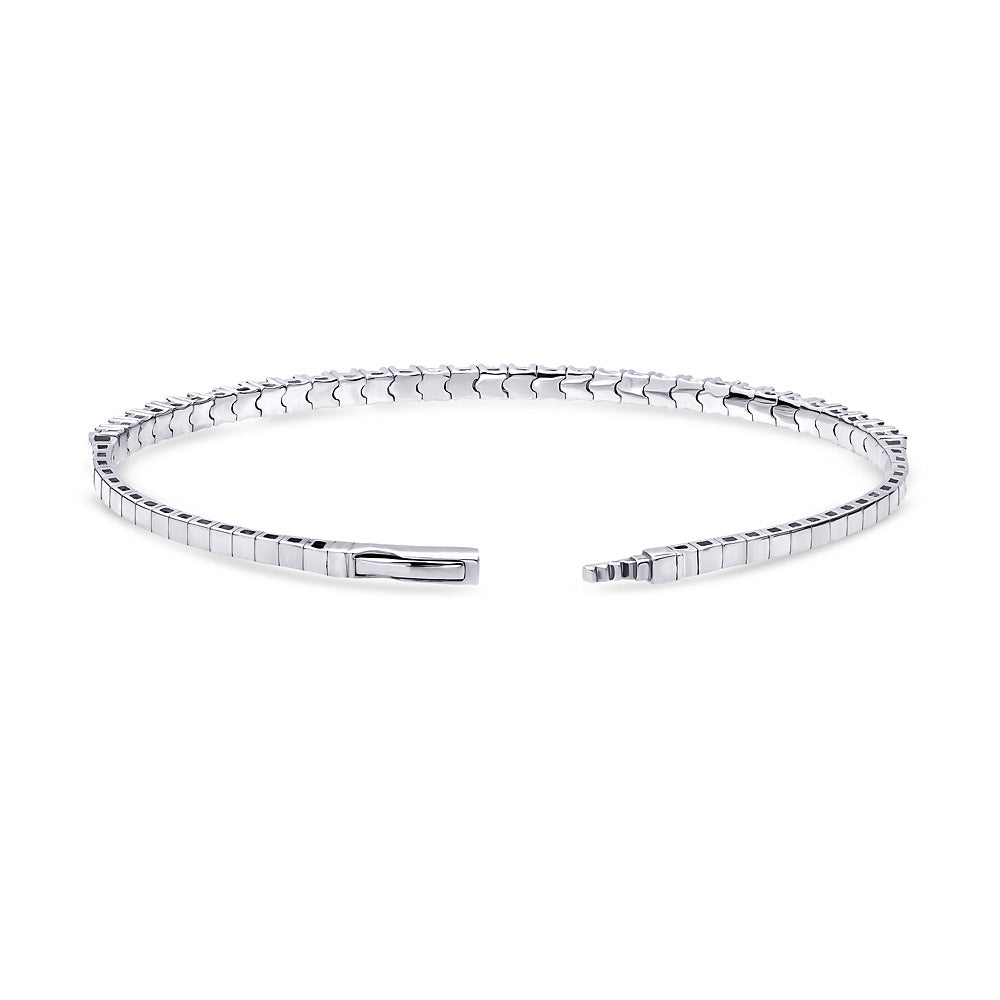 Alternate view of Flexible CZ Bangle in Sterling Silver, 2 Piece Set, 10 of 17