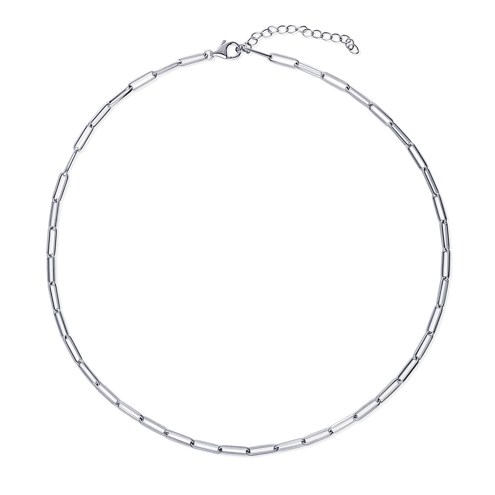 Paperclip Chain Necklace in Sterling Silver, 2 Piece, 4 of 19