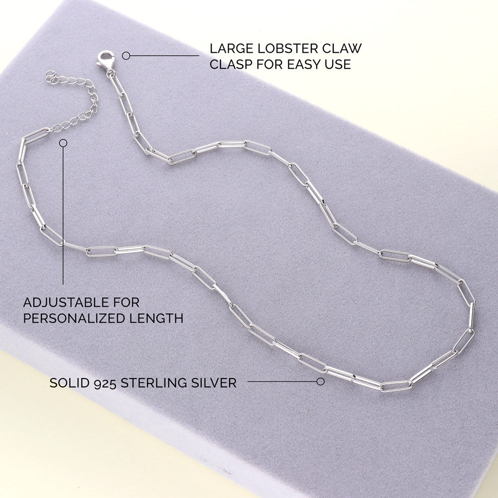 Paperclip Chain Necklace in Sterling Silver, 2 Piece, 17 of 19