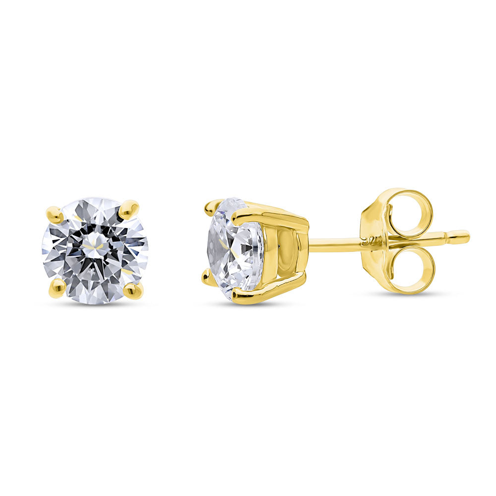 Solitaire 1.6ct CZ Stud Earrings in Sterling Silver, 1 of 18