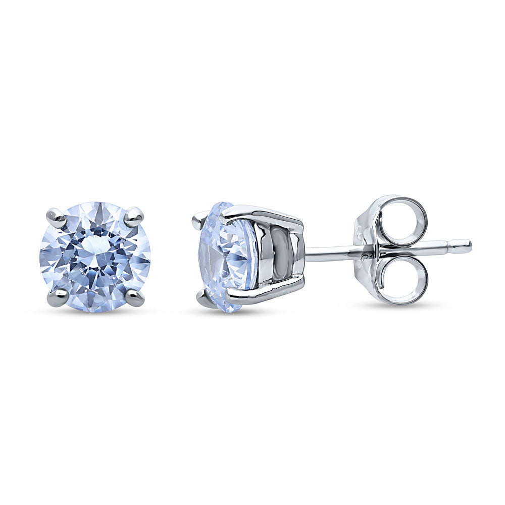 Solitaire 1.6ct CZ Stud Earrings in Sterling Silver, 4 of 17