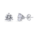 Solitaire CZ Stud Earrings in Sterling Silver, 7mm