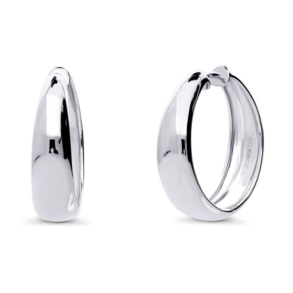 Dome Hoop Earrings in Sterling Silver, 2 Pairs, 5 of 16