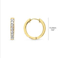 Front view of Bar CZ Medium Hoop Earrings in Gold Flashed Sterling Silver