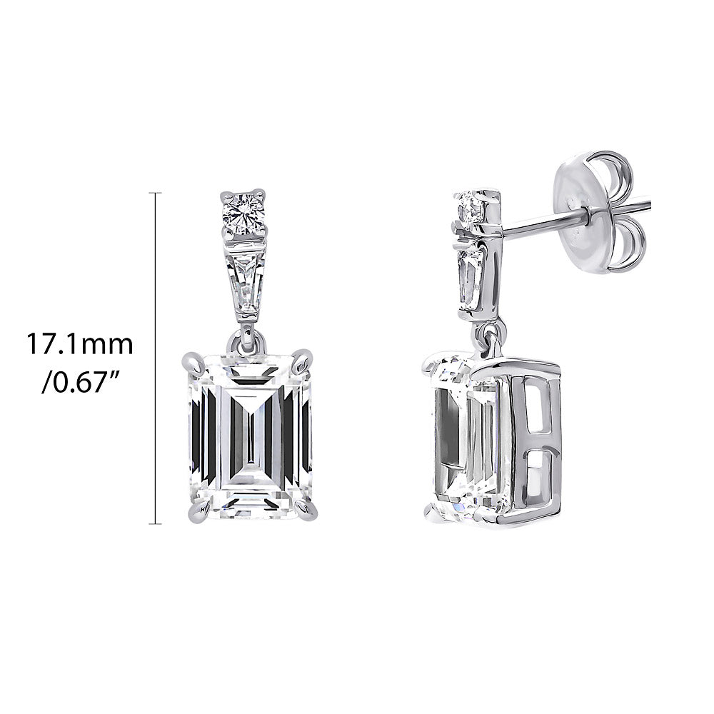 Front view of CZ Earrings in Sterling Silver, 3 of 4