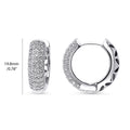 Front view of Dome CZ Medium Hoop Earrings 0.78 inch, Silver-Tone