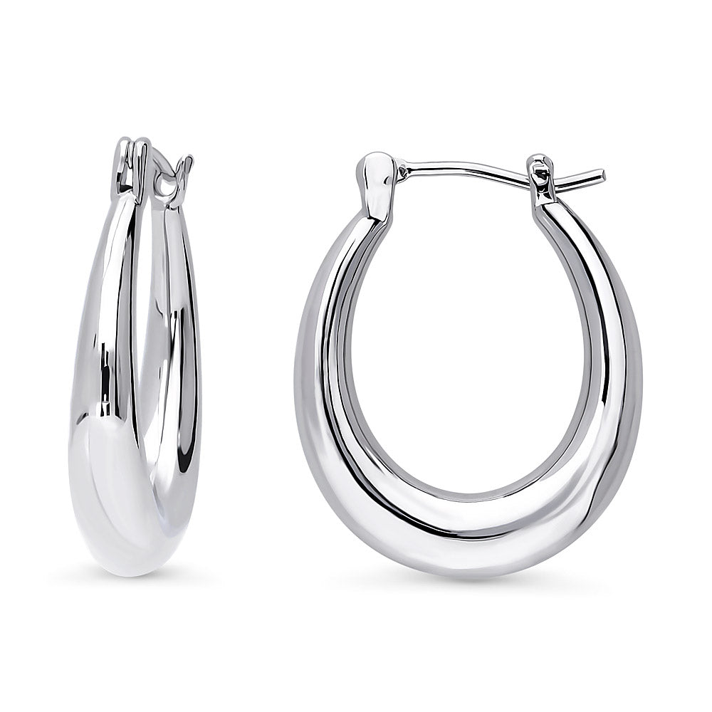 Oval Medium Hoop Earrings 0.9 inch, 2 of 6