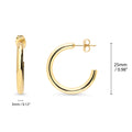 Front view of Medium Hoop Earrings 0.98 inch, Gold-Tone