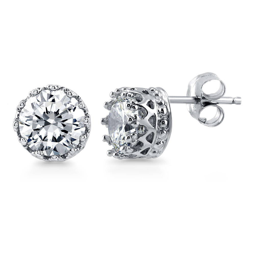 Graduated Solitaire Crown Set CZ Set in Sterling Silver, 4 of 14