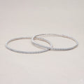 Flatlay view of Flexible CZ Bangle in Sterling Silver, 1.75mm / 6.5 inch