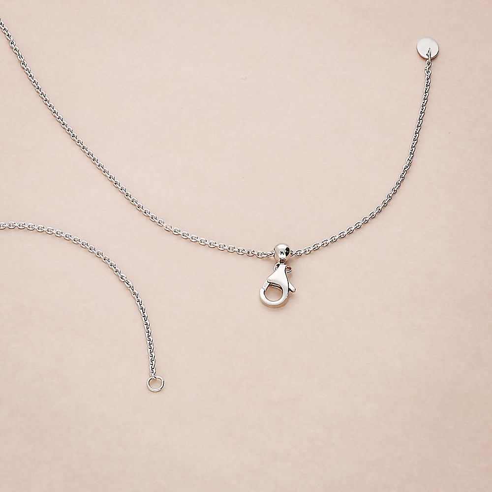 Flatlay view of Adjustable Slider Rolo Chain Necklace in Sterling Silver, 7 of 11