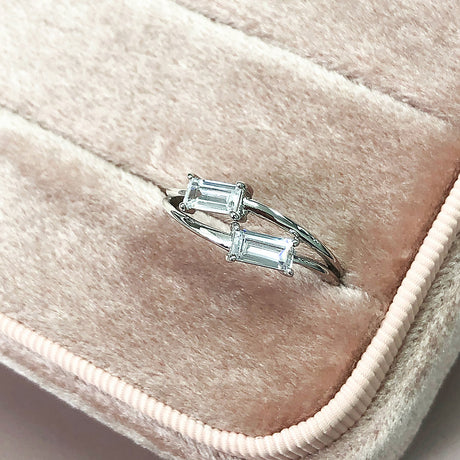 2-Stone Split Shank Ring