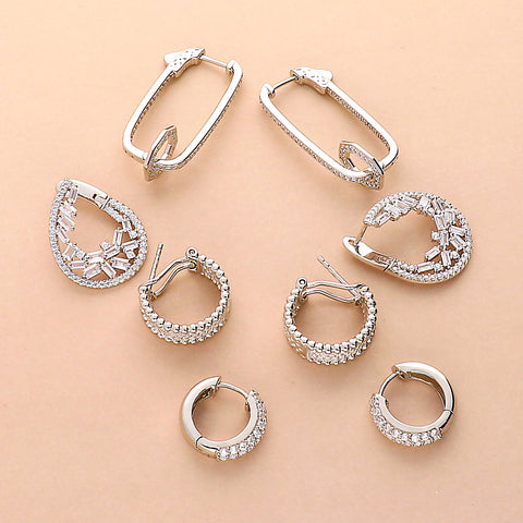 Image Contain: Bead Hoop Earrings, Dome Hoop Earrings, Rectangle Inside-Out Hoop Earrings, Teardrop Hoop Earrings