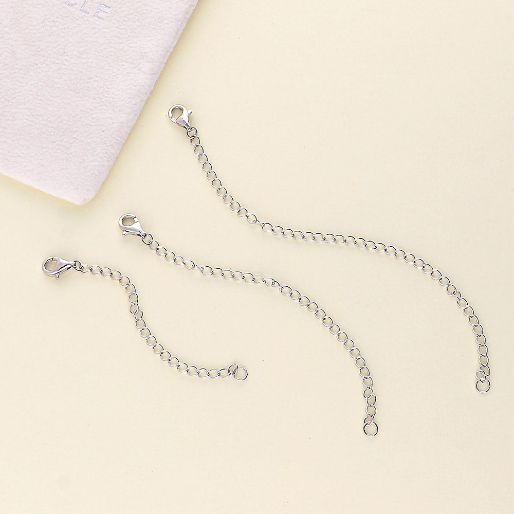 Flatlay view of Chain Extension in Sterling Silver, 3 Piece, 3 of 10