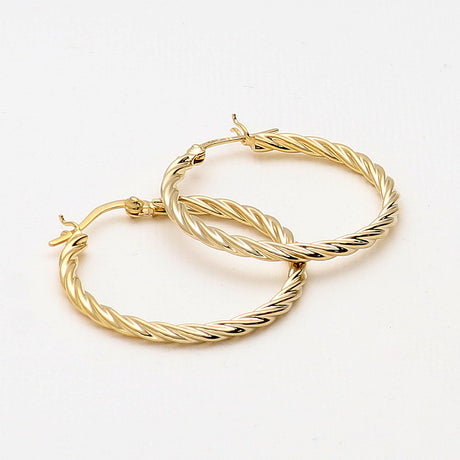 Cable Hoop Earrings