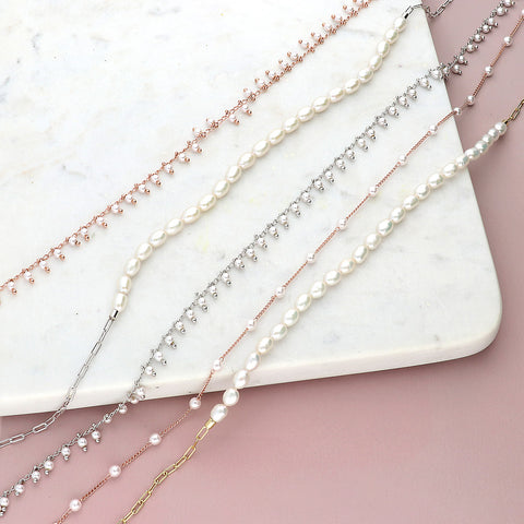 Paperclip Chain Necklace, Station Necklace