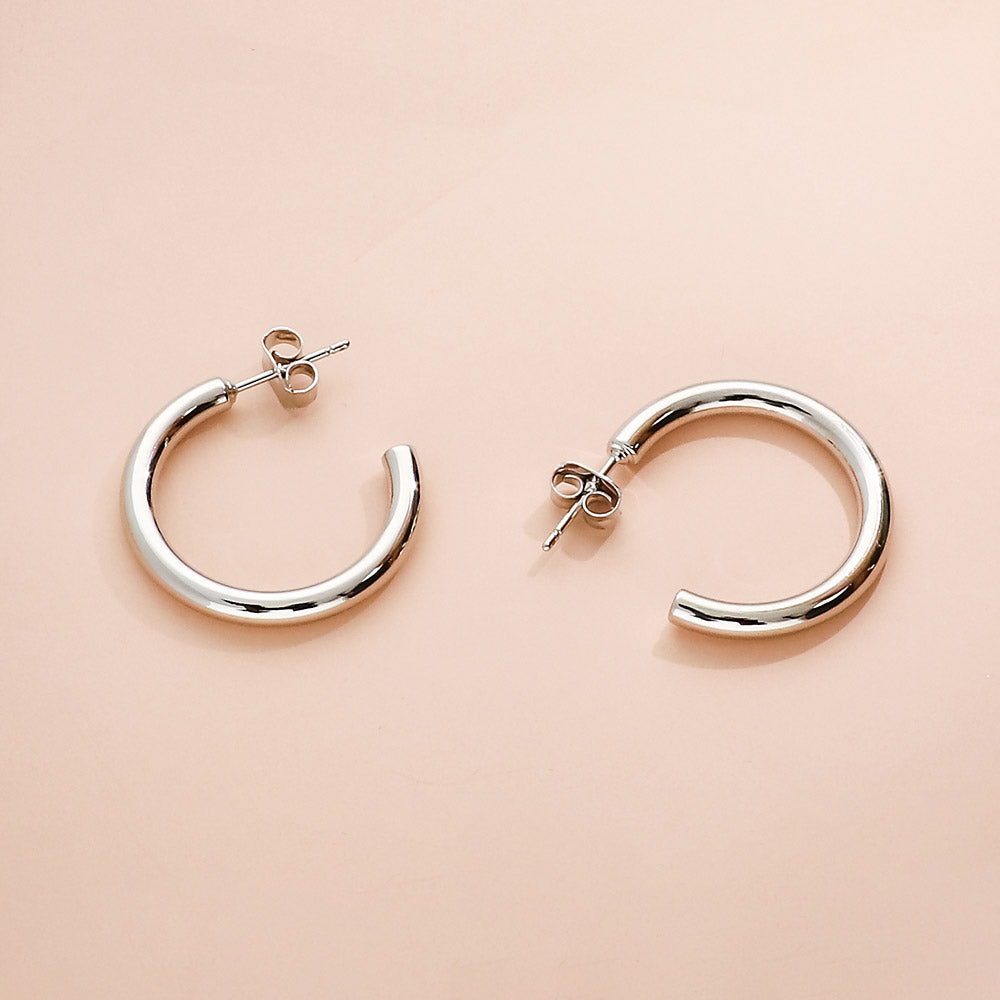 Flatlay view of Medium Hoop Earrings 0.98 inch, 5 of 7