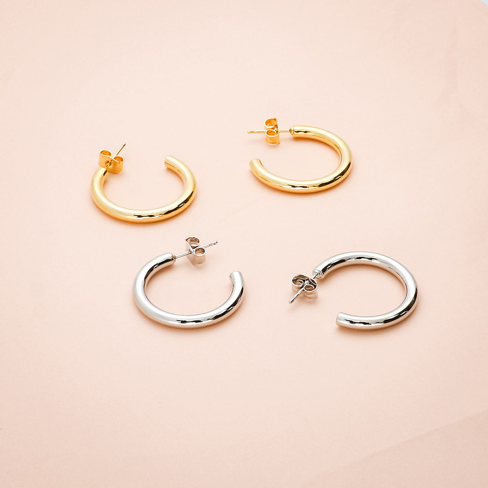 Flatlay view of Medium Hoop Earrings 0.98 inch, 6 of 7