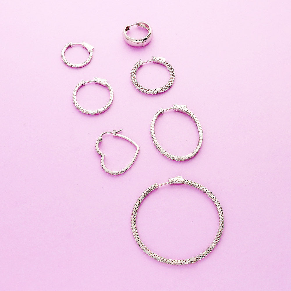 Dome Hoop Earrings, Heart Hoop Earrings, Inside-Out Hoop Earrings, Oval Inside-Out Hoop Earrings