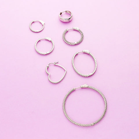 Dome Hoop Earrings, Heart Hoop Earrings, Inside-Out Hoop Earrings, Oval Inside-Out Hoop Earrings