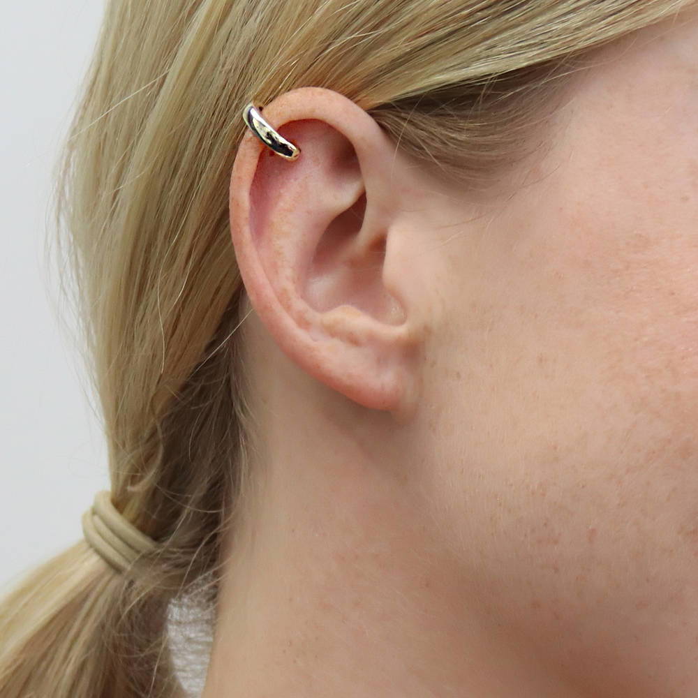 Model wearing Ear Cuffs in Sterling Silver, 2 Pairs, 13 of 17