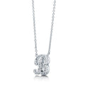 Angle view of Initial Letter CZ Necklace in Sterling Silver, B