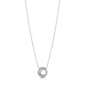 Front view of Initial Letter CZ Necklace in Sterling Silver, C