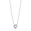 Front view of Initial Letter CZ Necklace in Sterling Silver, E