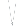 Angle view of Initial Letter CZ Necklace in Sterling Silver, I