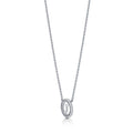 Angle view of Initial Letter CZ Necklace in Sterling Silver, J