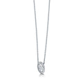 Angle view of Initial Letter CZ Necklace in Sterling Silver, R