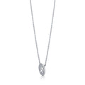 Angle view of Initial Letter CZ Necklace in Sterling Silver, S